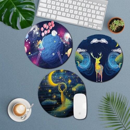 22x22cm Printed deer Mouse Pad Soft Mat for Game Computer Cap Desk Mat Pads Non-Slip PU Leather PC Waterproof Office MousePad