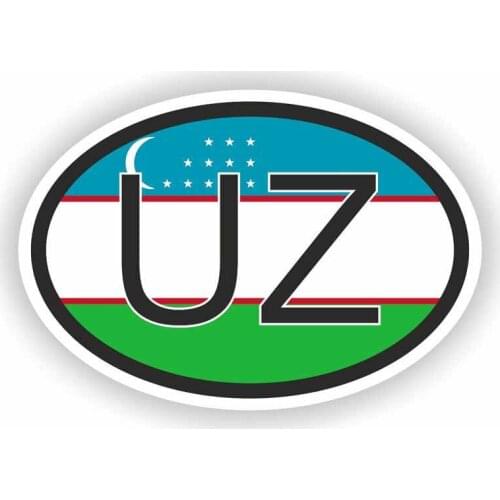8.5CM*5.7CM Creative Uzbekistan Country Code Reflective Car Sticker Decal