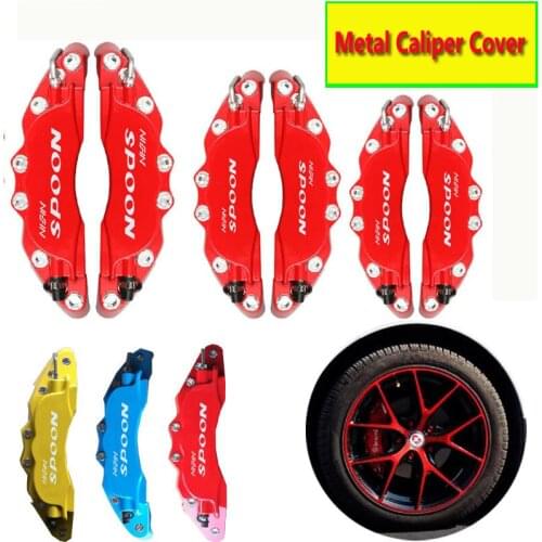 KUNBABY 4 Or 2 Pcs Metal Brake Caliper Cover With Spoon Sticker Logo Car Styling Decoration For Front Rear Free Shipping