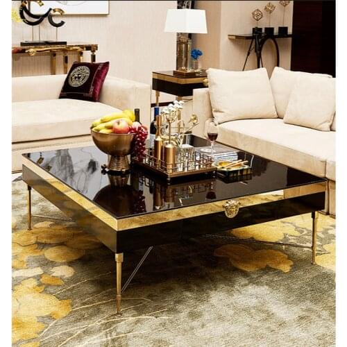 Furniture Post-modern Classical Luxury Square Tea Table Hotel Club Villa Sofa Cabinet
