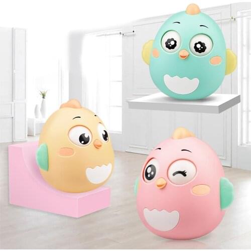 Lovely Cartoon Chick Doll Tumbler Rattle Early Educational Toy Baby Infant Gift