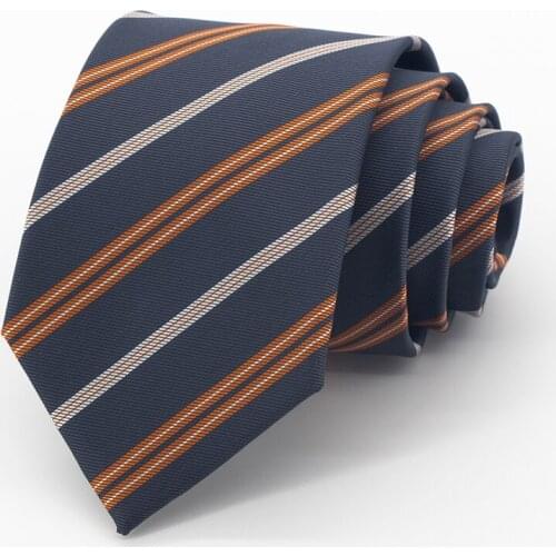 Fashion Striped 8CM Tie for Men Mariage Business Dress Office Necktie High Quality Cravate Wedding Gifts With Box