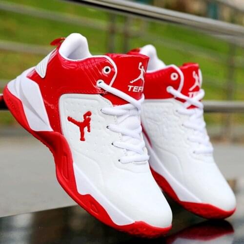 New Jordans Basketball Shoes Men High-top Sports Shoes Cushioning Hombre Athletic Mens Sneakers Comfortable White Red Sneakers