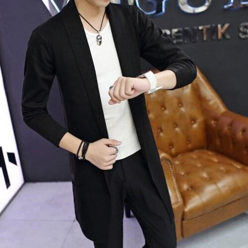 Mens Sweater Autumn 2019 New Fashion Male Cardigan Long Sleeve Sweaters Casual Korean Style Hooded Cardigans Hombre