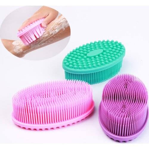 Soft Silicone Brush Wash Bath Shower Exfoliating Skin Fit For Baby Adult Bath Shampoo Head Massage Brush Supplies siliconebrush