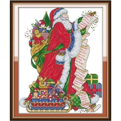 Santa Claus 13 Counted Cross Stitch Kits Printed Fabric 11CT 14CT DMC DIY Handmade Needlework Sets for Embroidery Kit Crafts Kit
