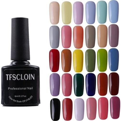 Tfscloin Gel Polish Set Manicure for Nails Semi Permanent Vernis top coat UV LED Gel Varnish Soak Off Nail Art Gel Nail Polish