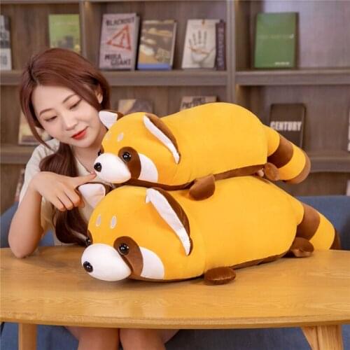 60/80CM Cartoon Raccoon Toys Plush Pillow Animal Kawaii Soft Raccoon Blinder Cute Raccoon For Children Kids Toys Gift