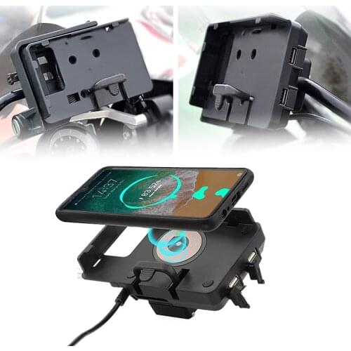 R1200GS GPS mobile phone holder wireless/USB fast charger For BMW R1250GS F700GS F800GS F750GS F850GS CRF1000L CB500X Motorcycle