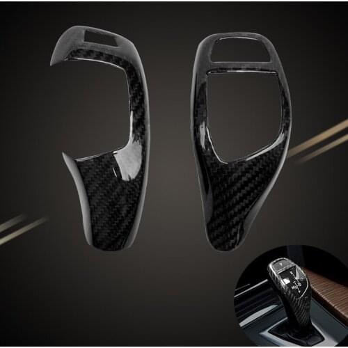 Real Carbon Fiber For BMW F20 F22 F21 F30 F32 F33 F36 F06 F12 F13 X5 F15 X6 F16 Car Gear Shift Knob Cap Cover Sticker Panel Trim