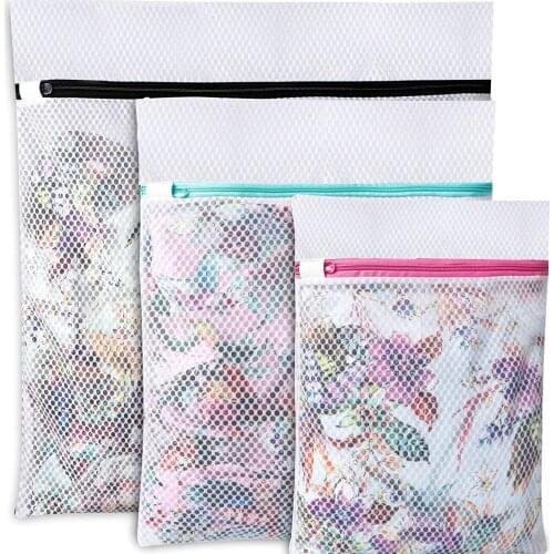 3-piece honeycomb mesh laundry bag, suitable for sweaters, shirts, socks, brass, shoes, etc. Exquisite laundry bag, suitable fo