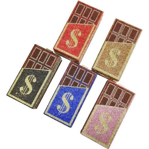 Diamond Inlaid Acrylic Dollar Bag New Summer Chocolate Mobile Phone Bag Contracted Fashion Hand With Shoulder Cross-body Bag