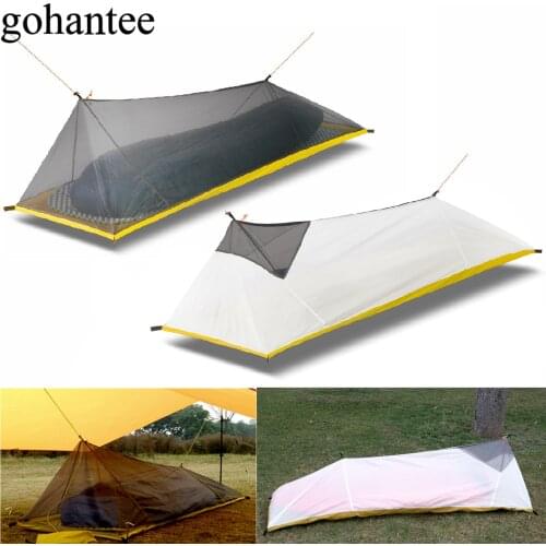230g/260g Ultralight 1 Person Outdoor Camping Tent Summer Mesh Tent 40D 210T Nylon Body Inner Tent Vent Mosquito Net 3-4 Seasons