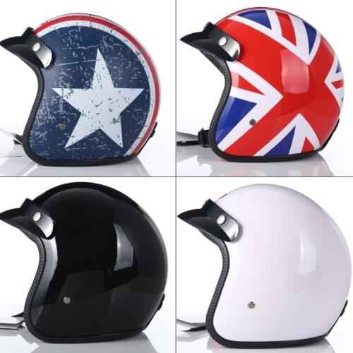 Vintage Scooter Helmet Sun Visor 3/4 Open Face Helmet Casco Moto Jet Bike Casco Retro DOT Approved Vespa Casque Capacete De Moto