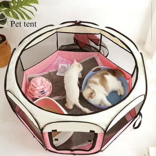 Octagonal Cage Pet Tent Portable Collapsible Dog House Cat Game Fence Simple Operation Outdoor Octagonal Fence