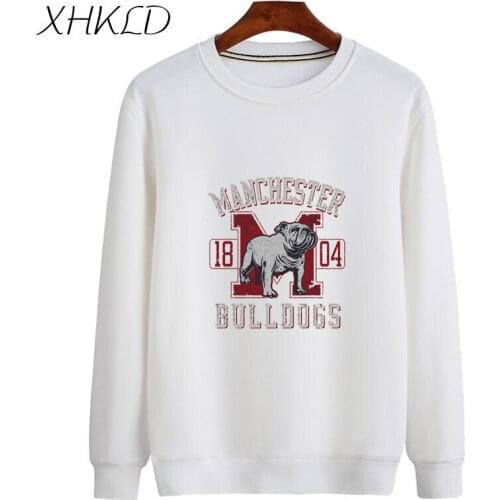 XHKLD Brand Christmas Halloween Skull Print Sweatshirt Pullovers Winter Thicken Tracksuits Women/men Tops Sportswear Loose coat