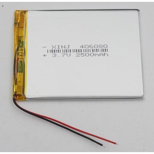 XINJ 3.7V 2500mAh Li Polymer Li po Battery cell 406080 For PSP GPS Portable TV Video player Plate PDA MID Portable DVD Tablet PC