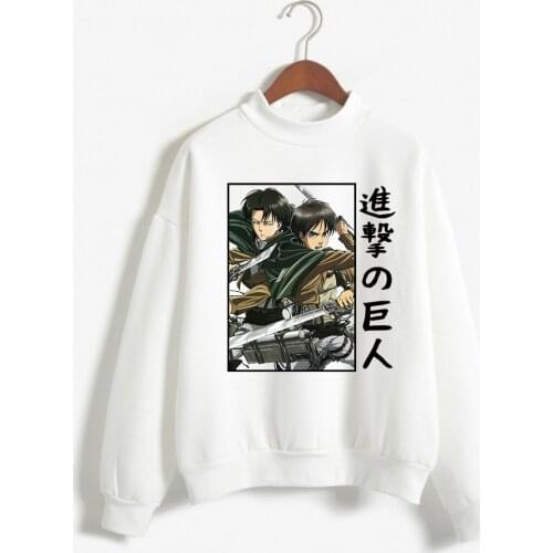Japanese Anime Attack on Titan Printed Men/women Funny Sweatshirt Harajuku Cartoon Hip Hop Vintage Clothes Male