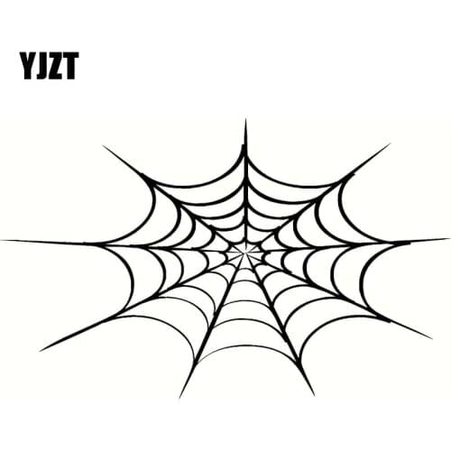 YJZT 20*12.4CM Cartoon SPIDER WEB Fashion Decal Car Sticker Car-styling Black/Silver Vinyl S8-1312