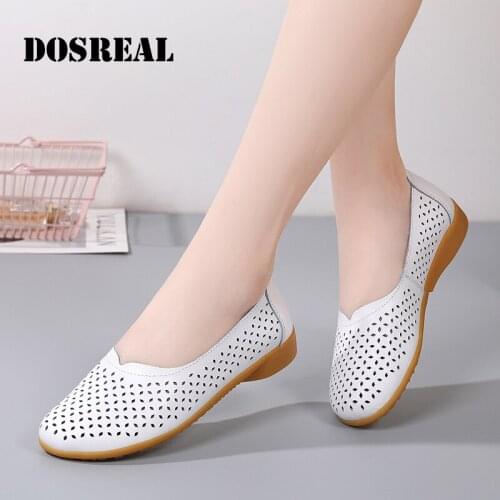 Dosreal 2021 Womens Flat Shoes Square Toe Retro Ladies Shoes Women Casual Hollow Breathable Single Shoes Soft Flat Shoes