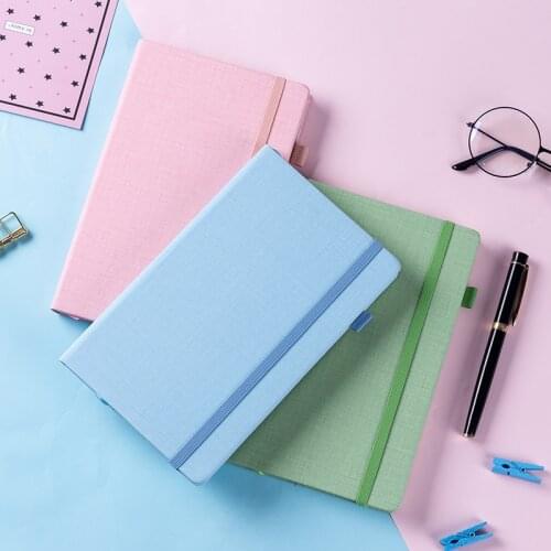 A5 Hard Cover Squared Notebook Grid Journal Lovely Simple Elastic Band Diary