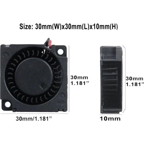 20 Pcs Gdstime 3010 DC 12V Ball bearing 3D Printer 30mm x 10mm Blower Cooling Fan 3cm Mini Laptop Brushless Cooler 30x30x10mm