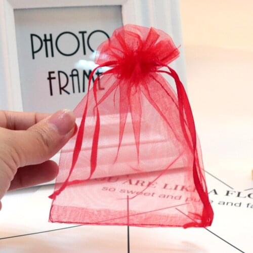 200Pcs Organza Bag Jewelry Packaging Gift Candy Wedding Party Goodie Packing Favors Pouches Drawable Bags Present Sweets Pouches
