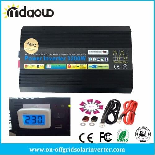 300W Power Inverter Pure Sine Wave 12V DC To 220V AC Converter Solar Power Peaking 600W with 2 Fuses