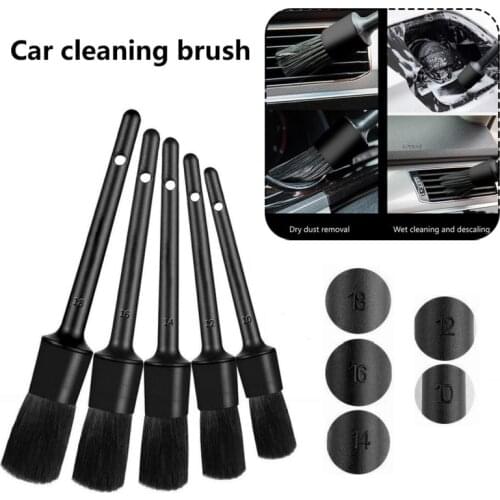 5Pcs Car Kit Air Outlet Car Cleaning Adjustable Brush Car Instrument Panel Seams Brush Dust Cleaner Superfine Fiber Car Wash