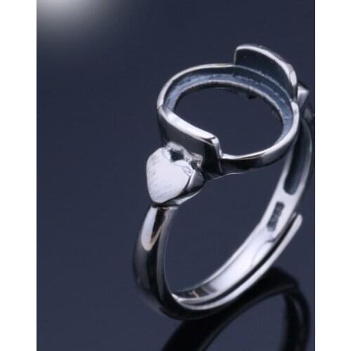 9.5*11mm 925 STERLING SILVER men women Semi Mount Bases Blanks base blank Pad ring Setting wedding jewelry findings diy A2983