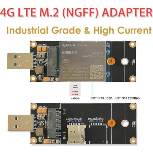 4G LTE Industrial M.2(NGFF) to USB3.0 Adapter W/NANO SIM Card Slot Compatible with 4G LTE Module Like Quectel EM05/EM06 etc