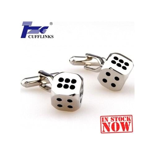 Black Dice Cufflink Cuff Link 2 Pairs Free Shipping Promotion