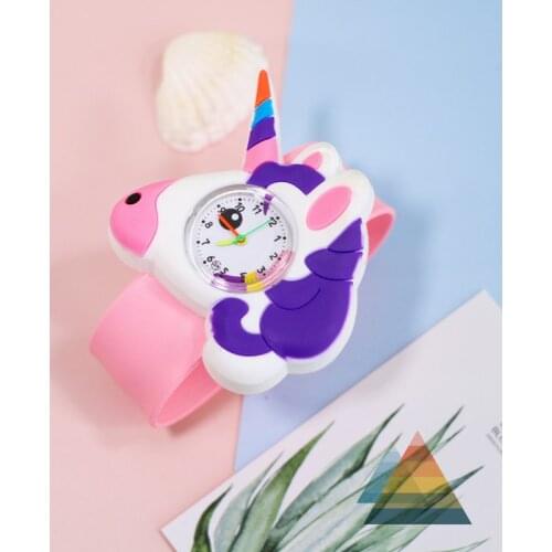 Unicorn Watch Children Toy , Pony Watch Kids Gift , Girls Boys Slap Bracelet , Kids Children Quartz Sports Watches Baby Clock