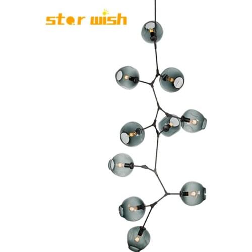 Star wish Designer chandelier American bedroom study Nordic simple living room Modao light LED wrought iron glass chandelier