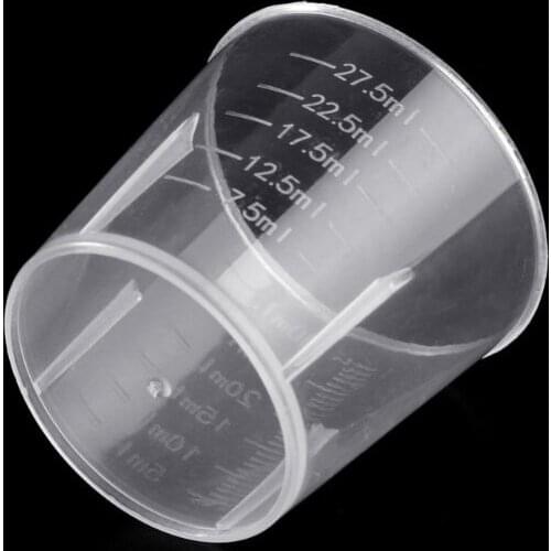 10Pcs Laboratory Bottle Lab Test Measuring 30ml Container Cups with Cap Plastic Liquid Measuring Cups