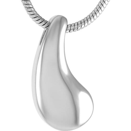 IJD9697 Silver Gold Black Color Water Drop Cremation Jewelry Pendant Necklace,Charm Tear Drop Keepsake Funeral Urns Unisex