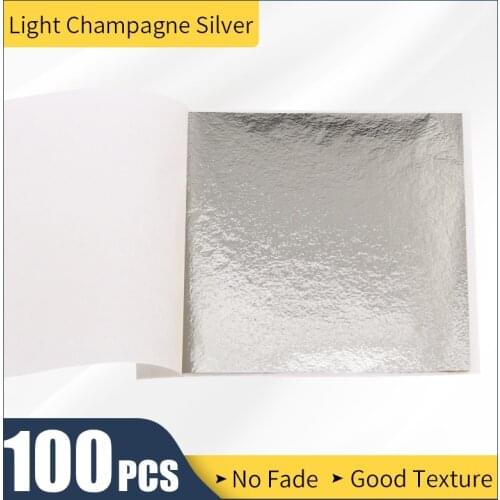 Imitation Gold Foil Taiwan Alloy Leaf Paper Gilding Wrapping Paper Light Champagne Silver for Furnit