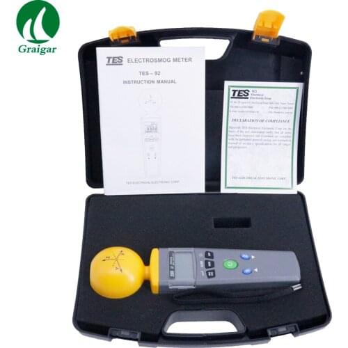 TES-92 EMF ElectroSmog Meter Triaxial Data Logger EMF Meter Frequency Range 50MHz to 3.5 GHz