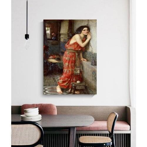 Citon William Waterhouse《Thisbe》Canvas Art Oil Painting Artwork Poster Picture Wall Decor Home Living room Decoration