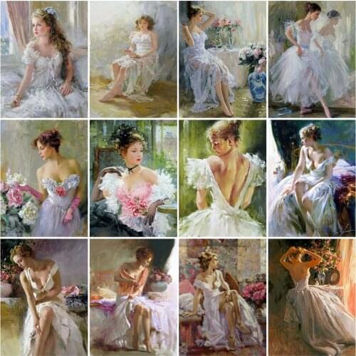 HUACAN DIY Frame Oil Painting By Numbers Girl Figure Acrylic On Canvas Wall Art Picture By Numbers Women Childrens Room Decor