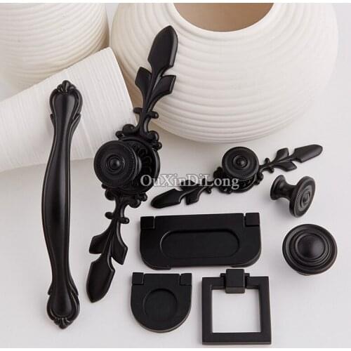 Classic Black 10PCS European Vintage Kitchen Door Furniture Handles Cupboard Drawer Wardrobe Shoe Cabinet Pulls Handles & Knobs