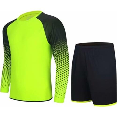 2020 Men Football Goalkeeper Jerseys Set Adult Goalkeeper Training Uniforms Kits Blank Shorts Football Goalkeeper Jersey Set DIY