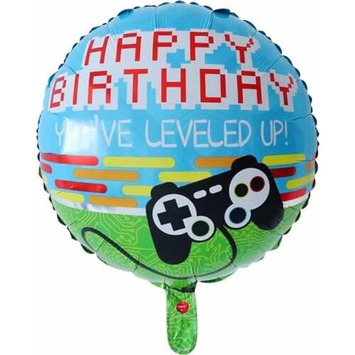 10pcs 18inch Round Game Controller Mylar Foil Balloon Game On Joy Stick Balloon Birthday Party Decor Baby Shower Kids Toys Gift