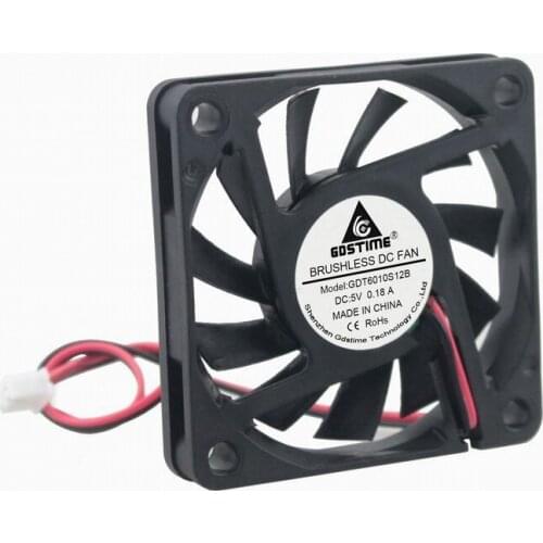 Gdstime 200 pcs 2Pin DC Cooling Fan 5V 6cm 60mm x 10mm Computer Case PC Chip CPU VGA Cooler 6cm 60x60x10mm WHOLESALE