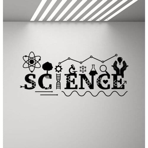 Science Wall Decal Sign DNA Decal School Classroom Poster Education Quote Vinyl Sticker Class Room Decor Chemical Wall Art C95