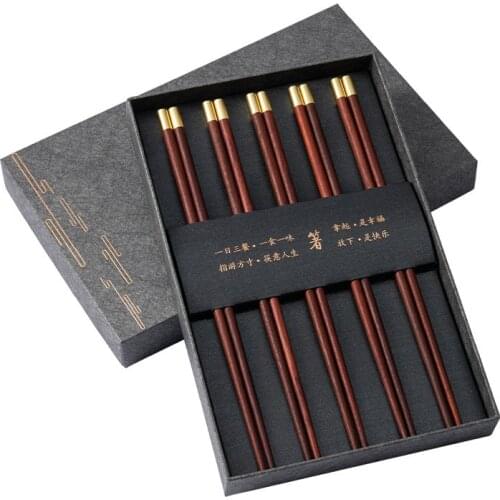 Handmade Natural Wenge Wood Chopsticks Japanese Reusable Sushi Noodle Hot Pot Chinese Food Household Kitchen Cutlery Tableware