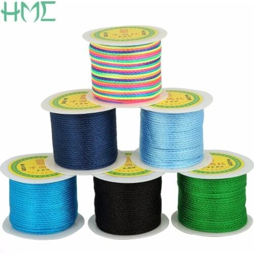 HMC 2MM 49 yard/roll 19 Colors Chinese Knot Cord Macrame Cord Nylon Rope Craft Making String Thread for Jewelry Findings NEW