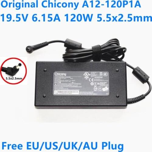 Original Chicony 19.5V 6.15A 120W A12-120P1A AC Power Supply Adapter for MSI GE60 GE72 GP60 GP70 PE62 GL62 GF63 Laptop Charger