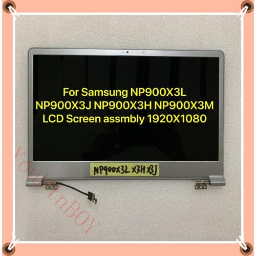Original 13.3" For Samsung NT900X3L NP900X3L NP900X3H NP900X3J NP900X3M LCD Display screen assembly White silver 1920*1080 FHD