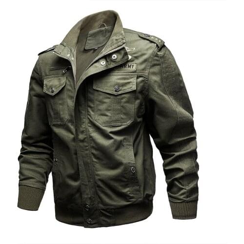 Autumn Military Jacket Men Casual Cotton Stand Collar Bomber Jacket Plus Size M-6XL Outdoor Windbreaker Army Mens Clothing